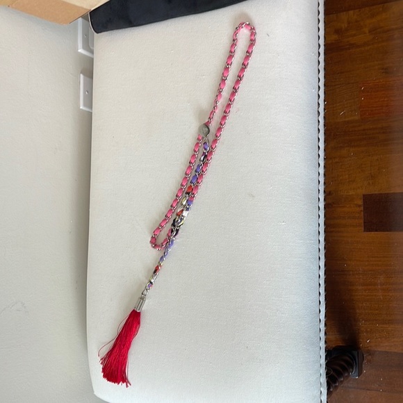 Emilio Pucci multi belt in pink with classic multi color front, logo.red fringe - Picture 4 of 4